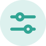 Preference slider icon in teal