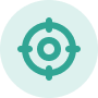 Target graphic icon in teal