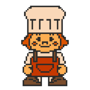 8-bit graphic of a chef character.