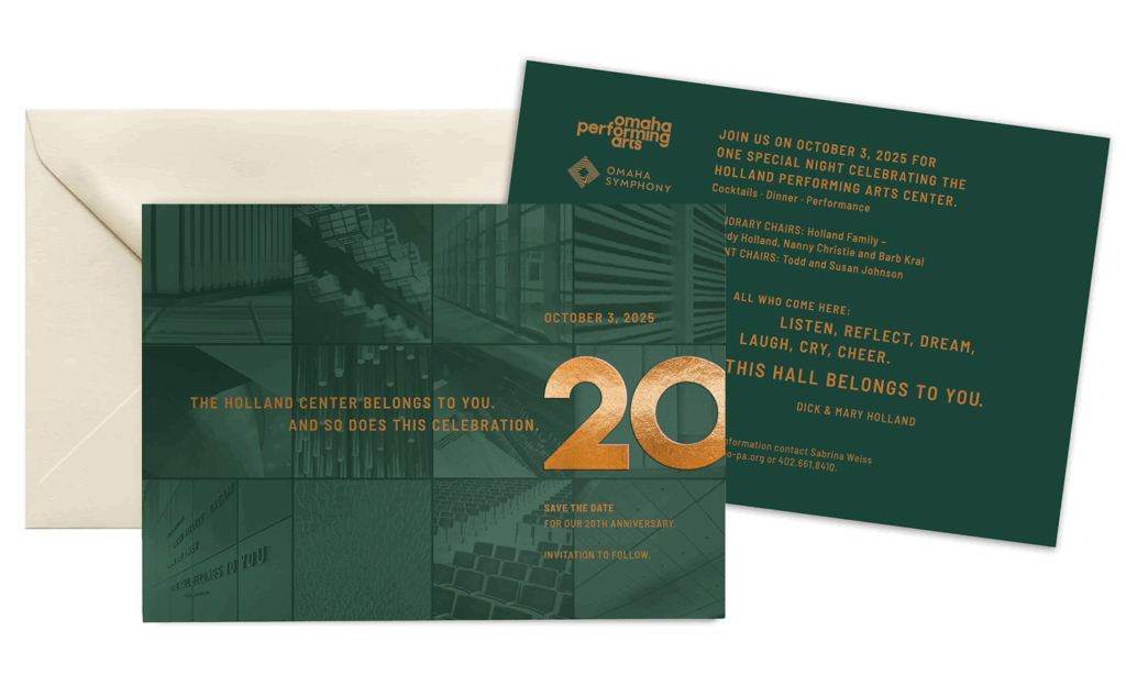 Holland Performing Arts Center save the date mockup