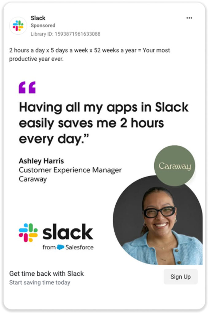 Social ad for Slack.