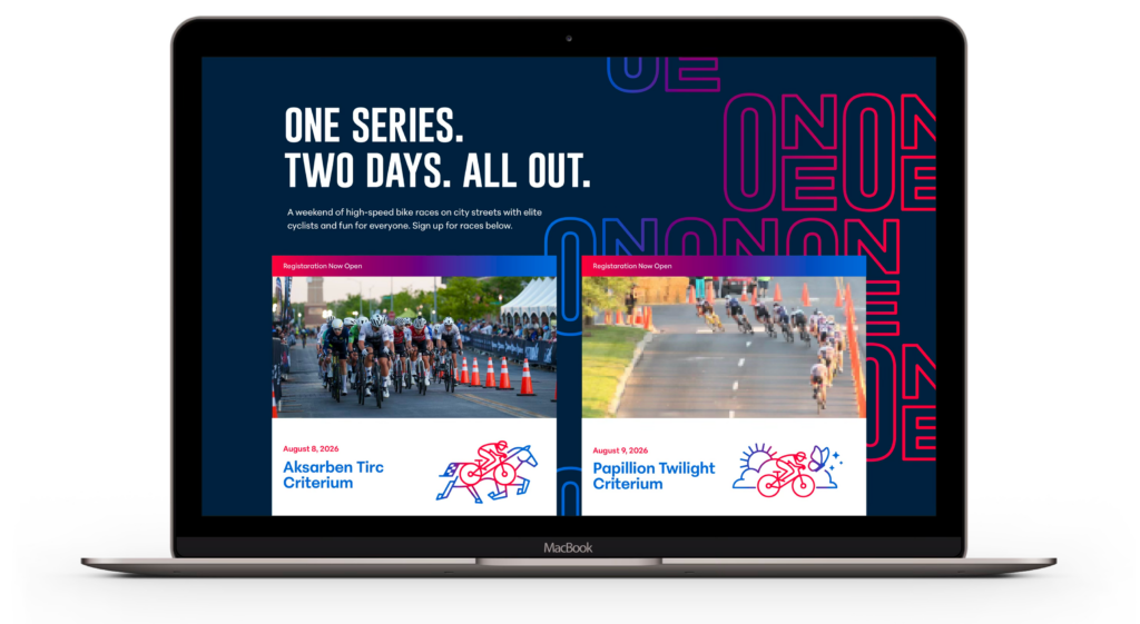 Laptop featuring the One Cycling Series website on screen